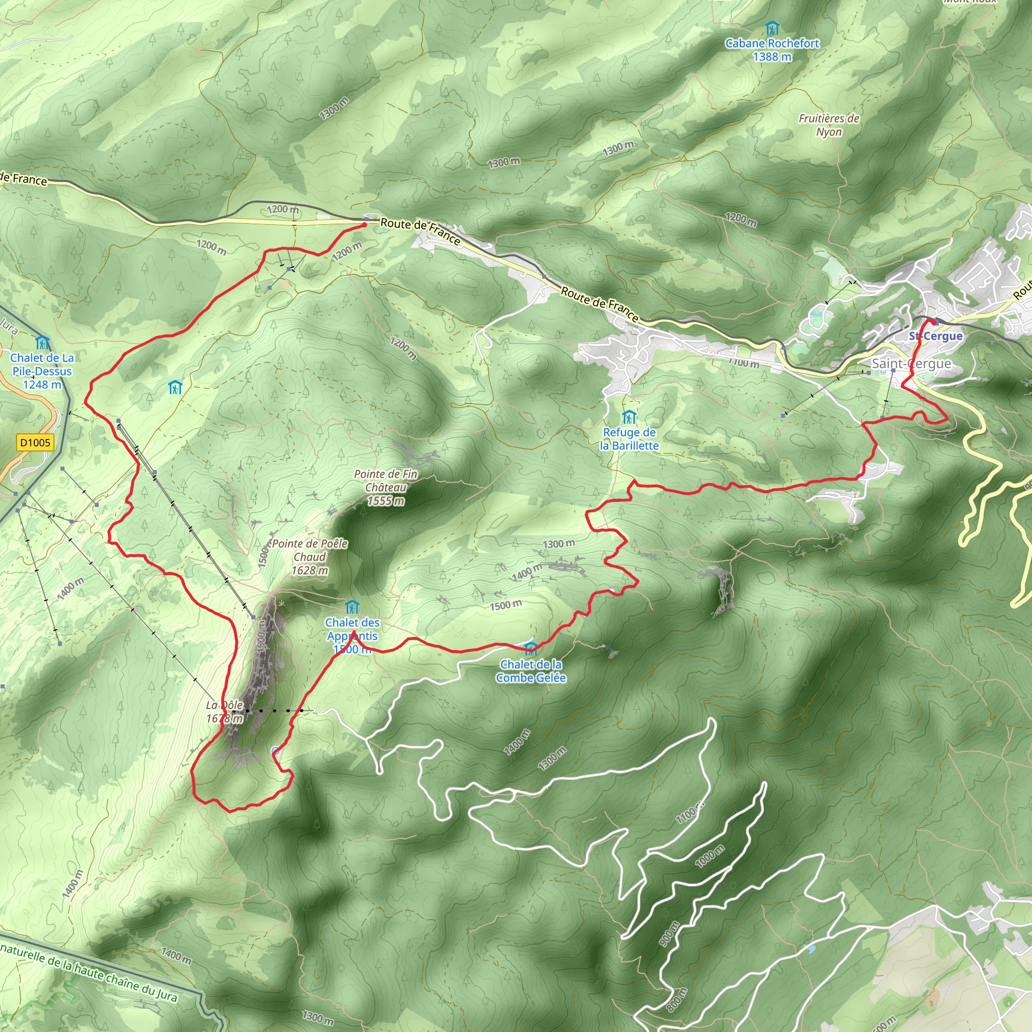 Saint-Cergue - La Givrine Trail mobile static map