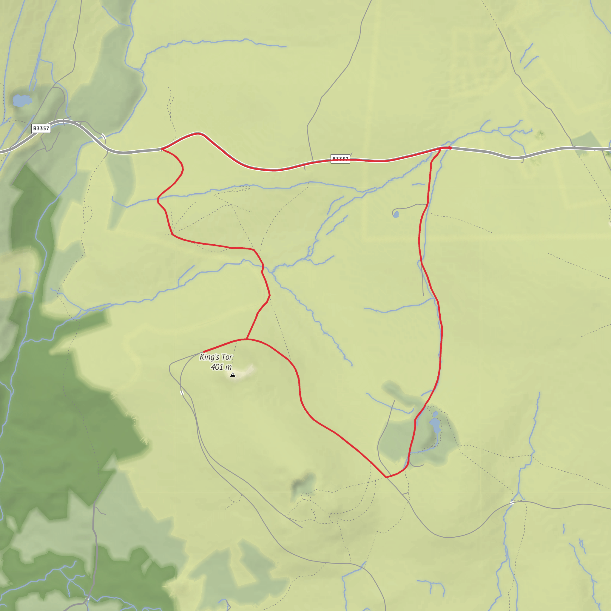 Foggintor Quarry / Kings Tor Loop mobile static map