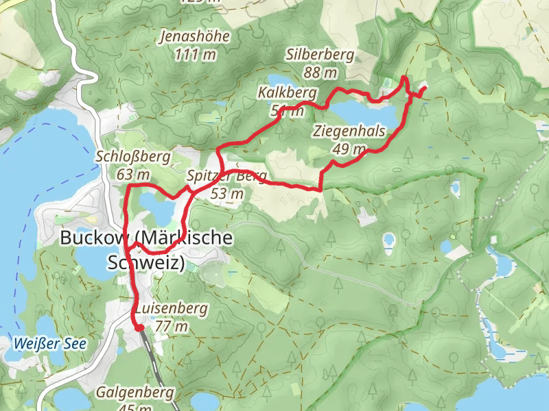 Griepensee and Großer Tornowsee via Gruener Balken