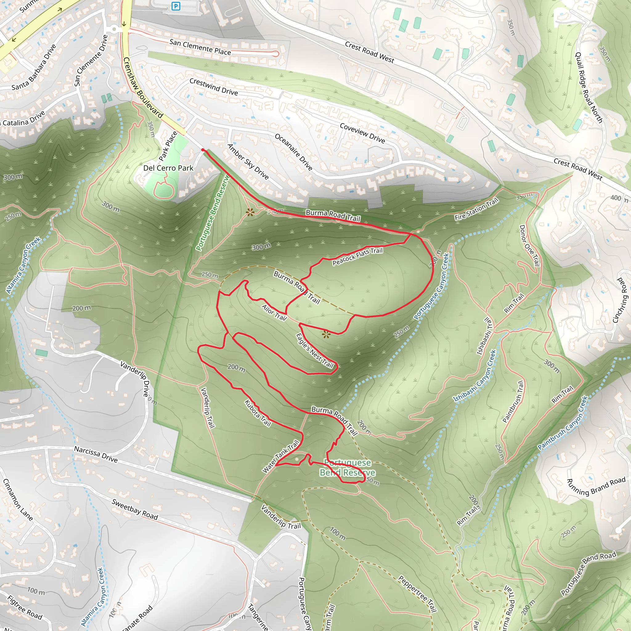 Eagle's Nest, Kubota and Peacock Flats Loop Trail mobile static map