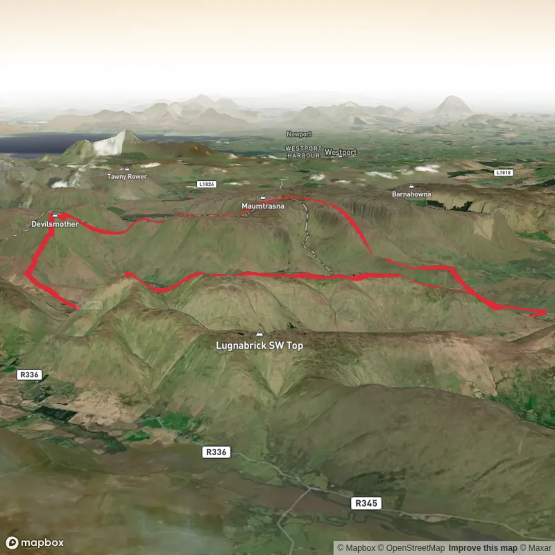 An image depicting the trail Joyce Country Challenge and its surrounding area.