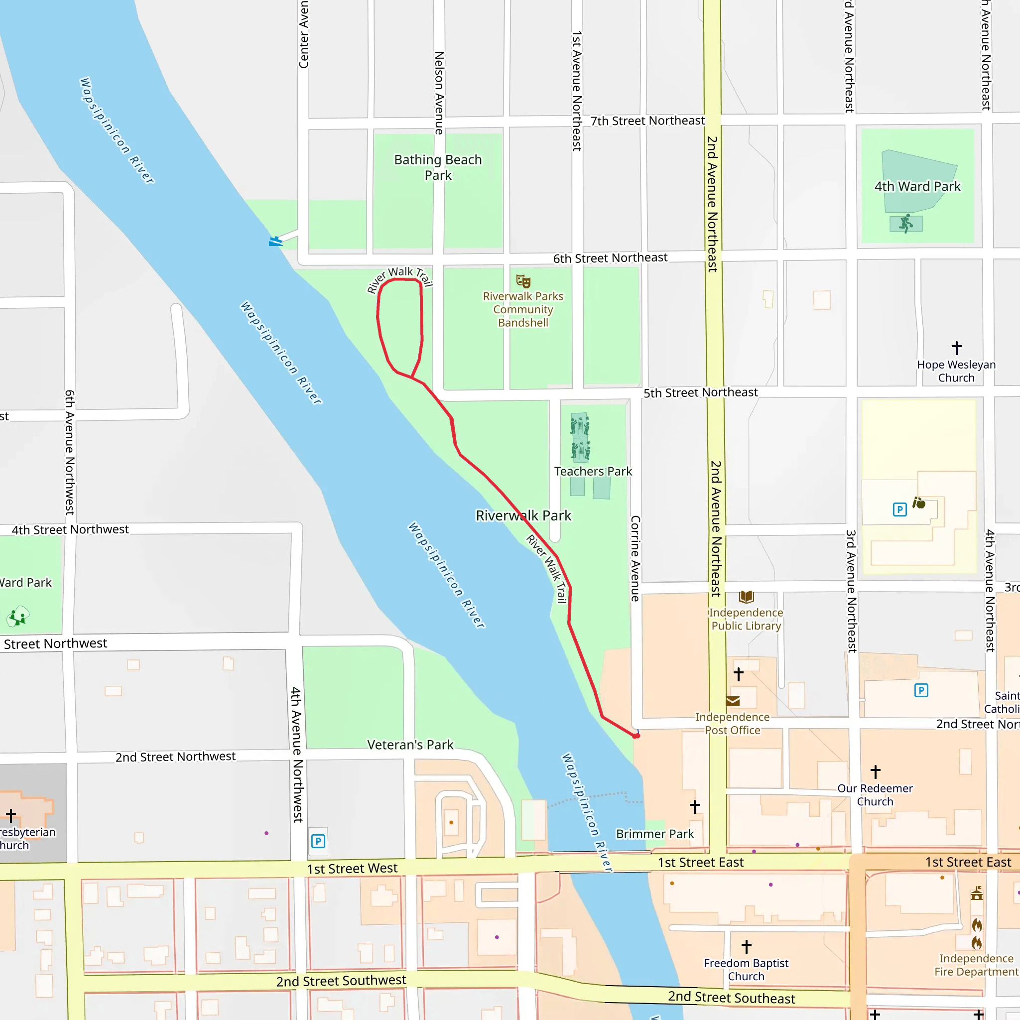River Walk Park Trail mobile static map