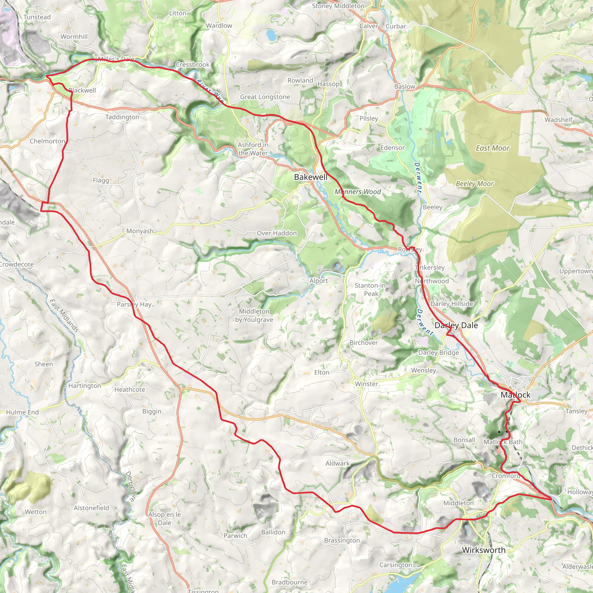 White Peak Loop mobile static map