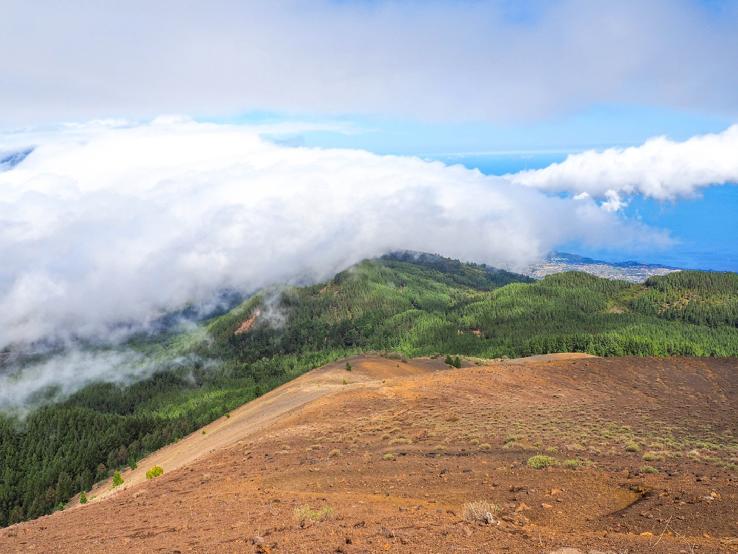 An image depicting the trail Roque de los Muchachos Peak Trail and its surrounding area.