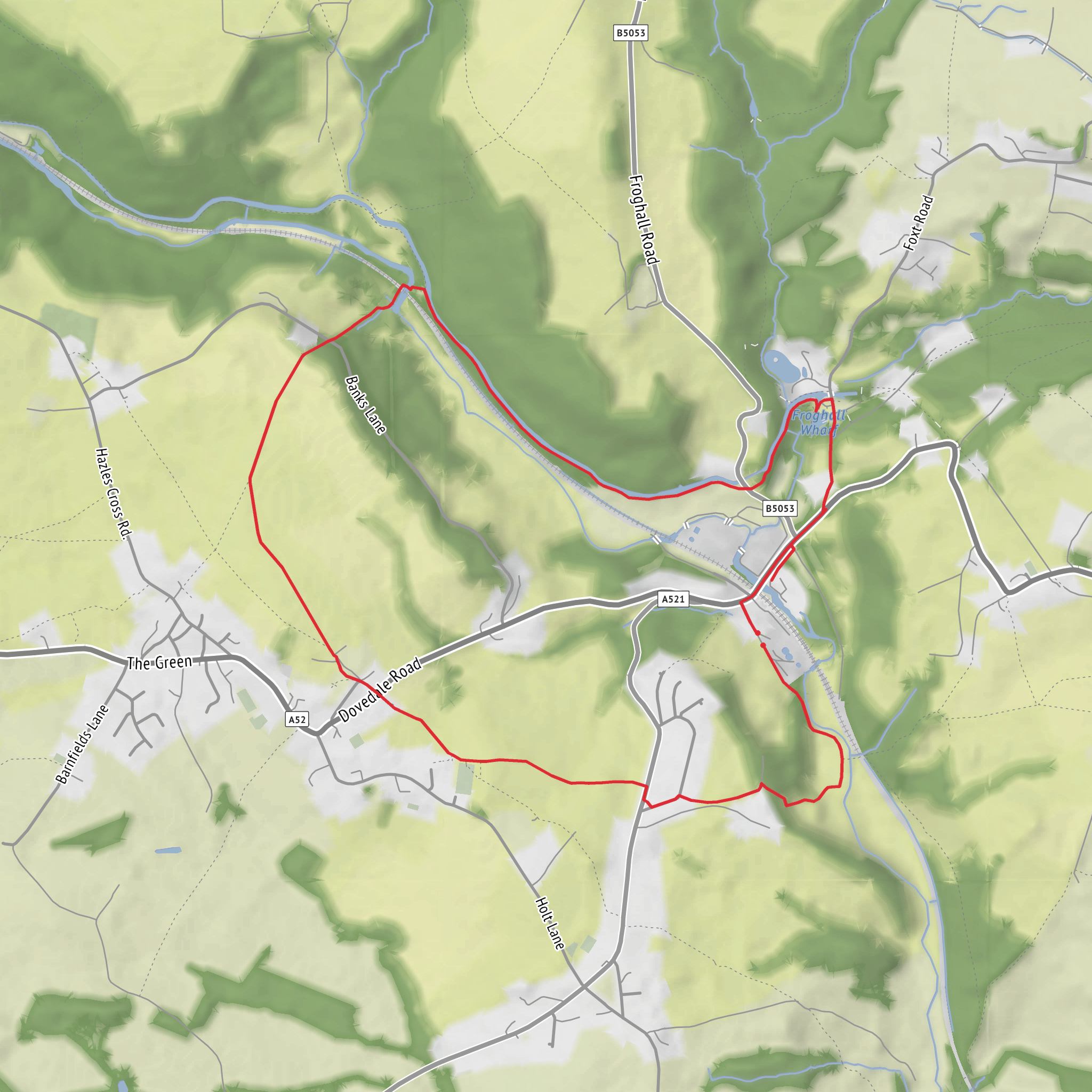 Hike from Froghall mobile static map