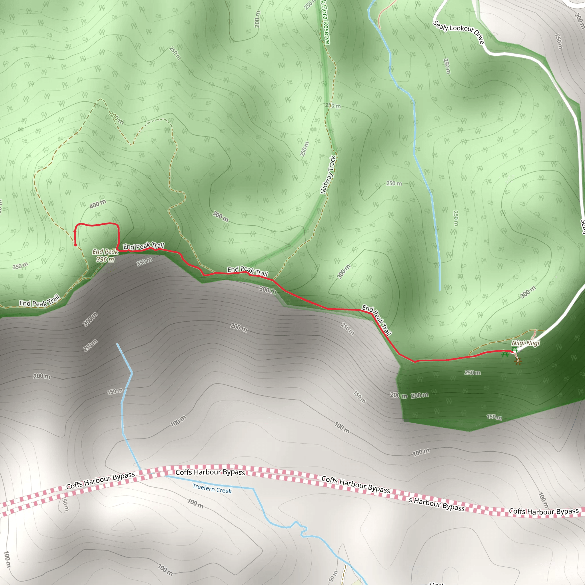 End Peak Track mobile static map