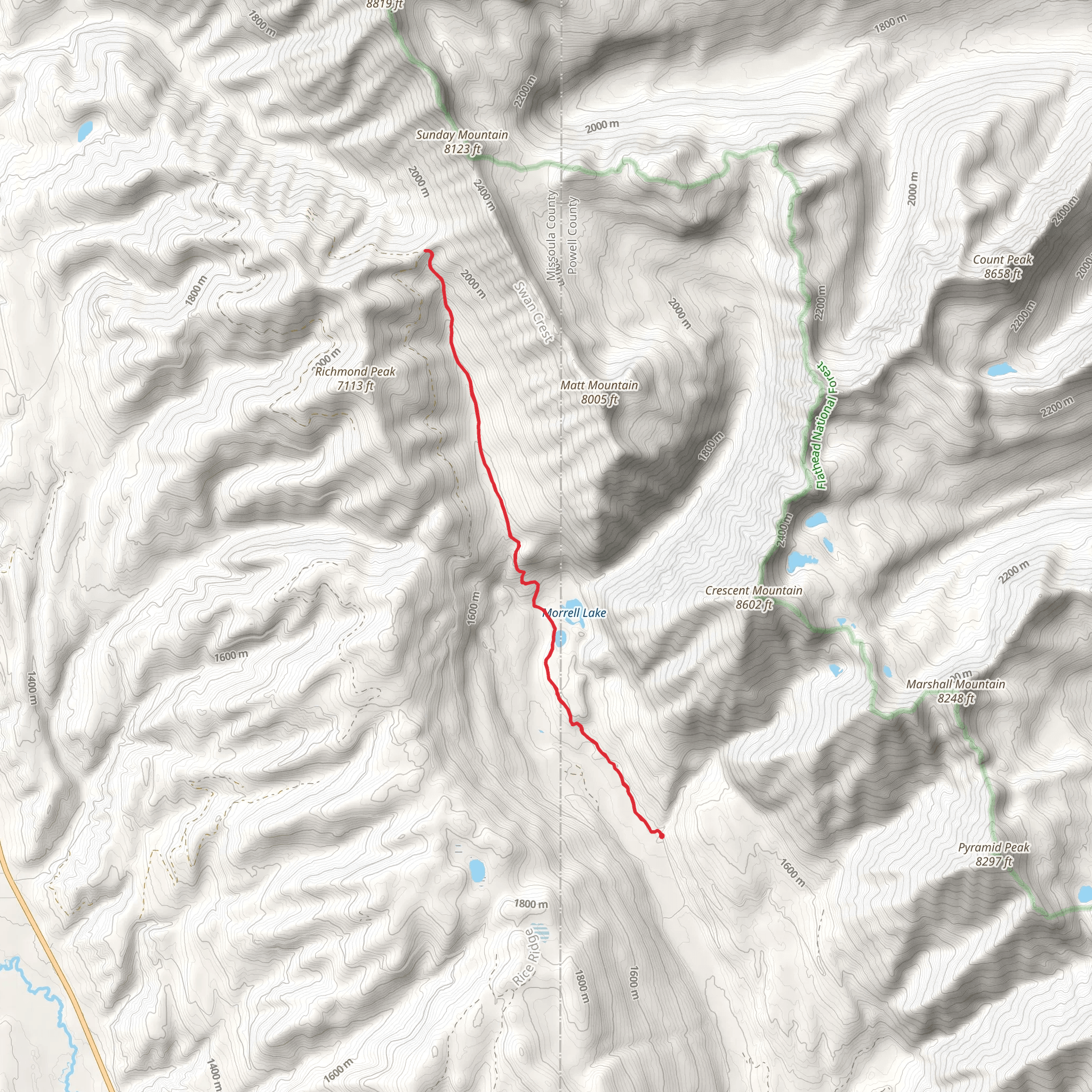Morrell Creek Trail mobile static map