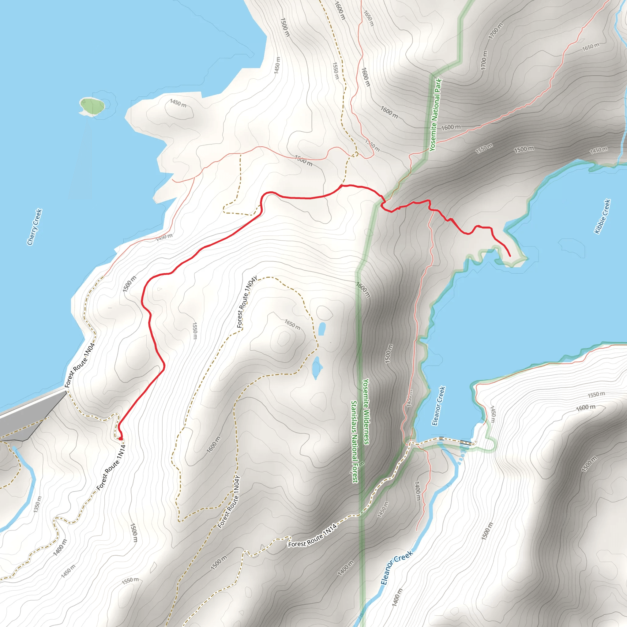 Eleanor Creek and Lake Eleanor Walk mobile static map