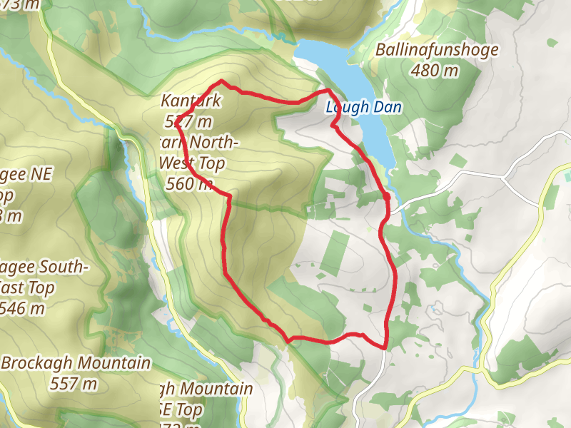 Lough Dan, Kanturch, Scarr, Brushers Gap