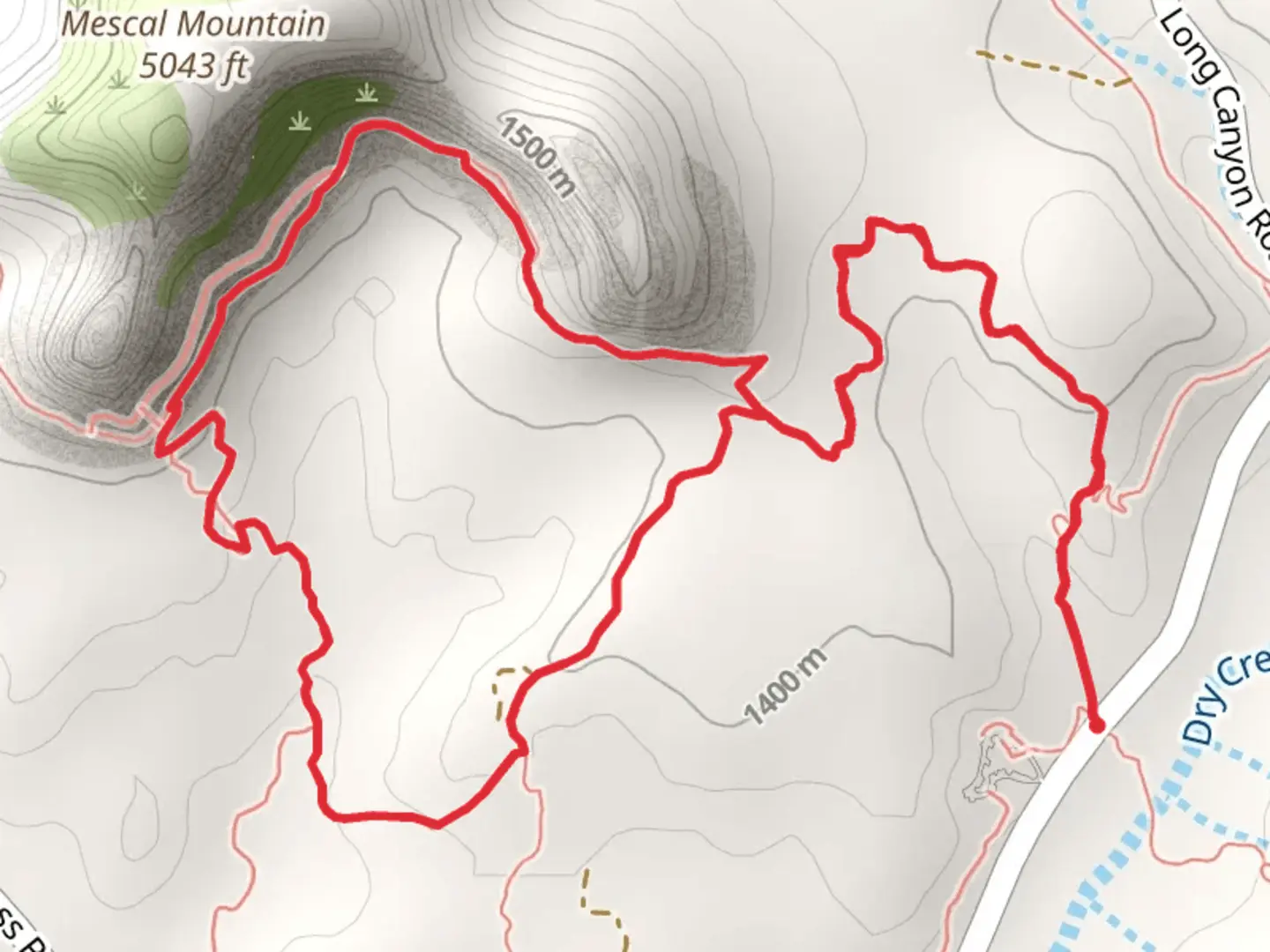 An image depicting the trail Mescal and Yucca Loop Trail and its surrounding area.