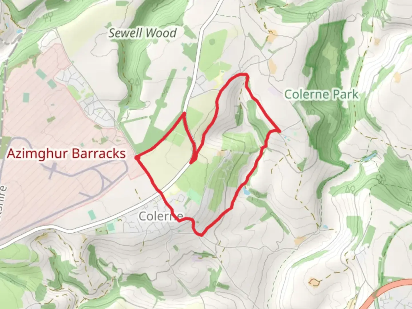 An image depicting the trail Franks Wood and Eastrip Loop and its surrounding area.