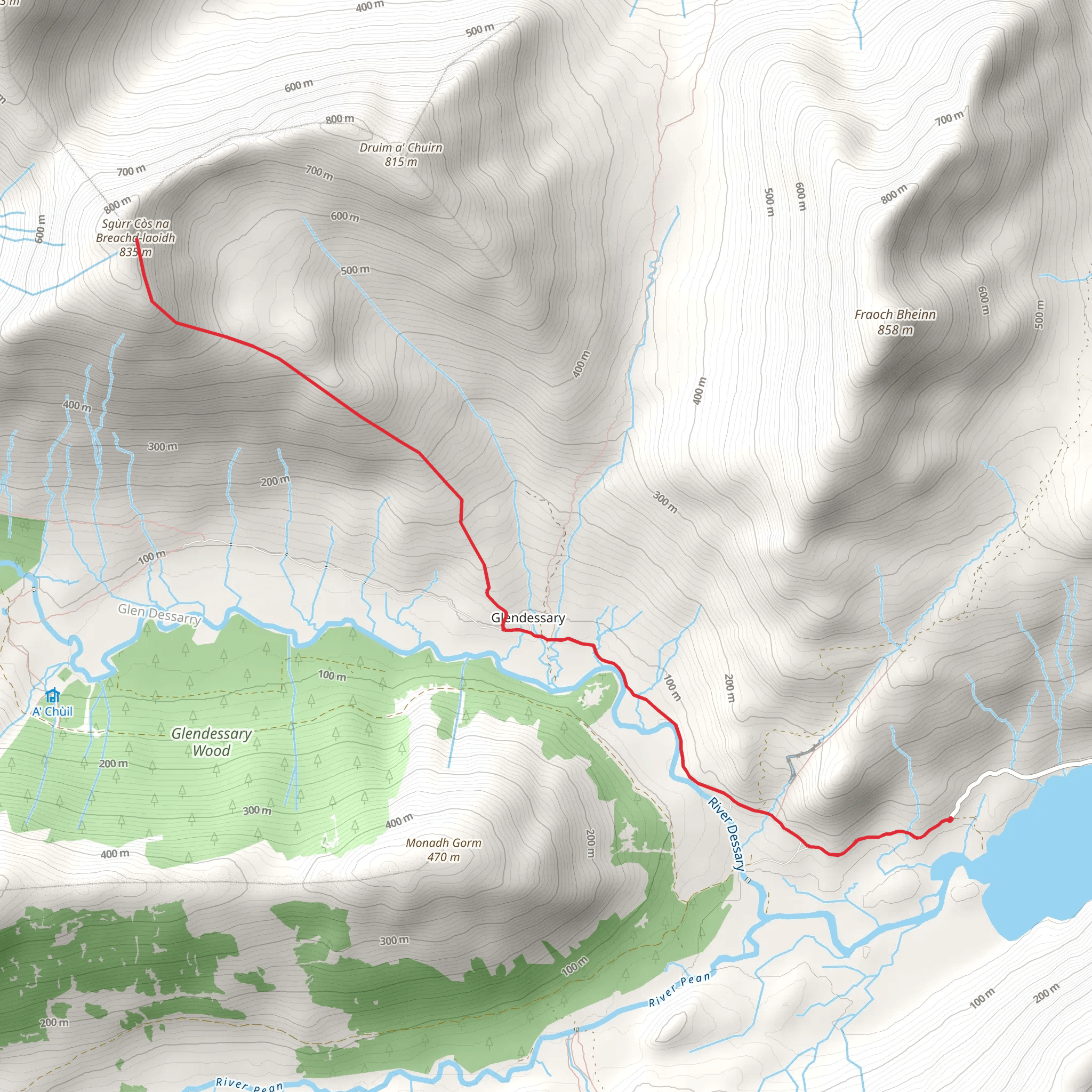 Sgùrr Cos na Breachd - laoidh mobile static map
