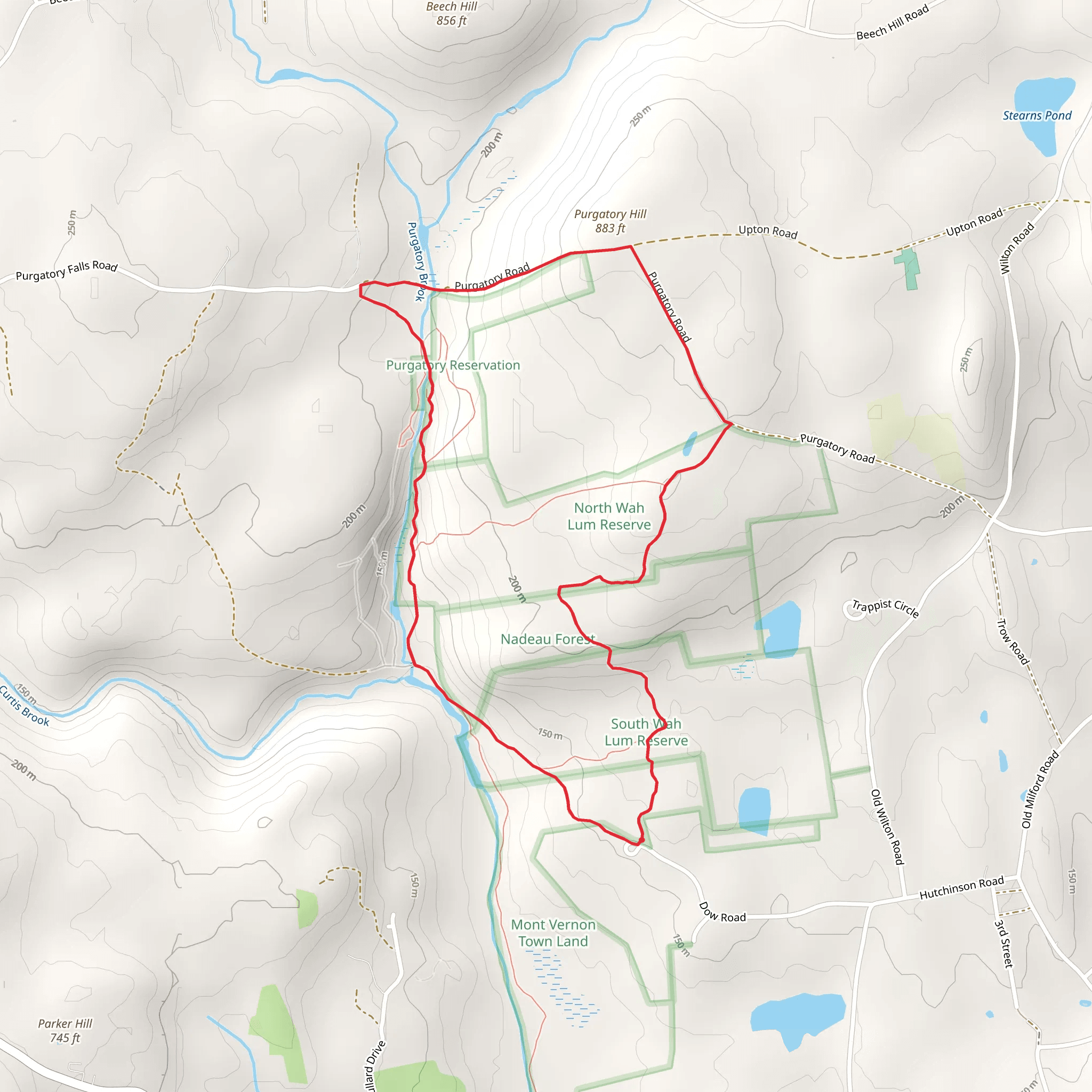 Purgatory Hill and Purgatory Brook Loop Trail mobile static map