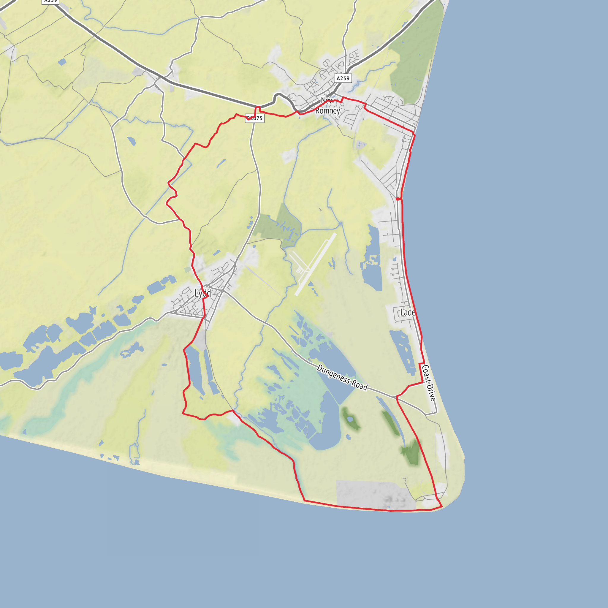 Greatstone Loop via Dungeness, Lydd and New Romney mobile static map