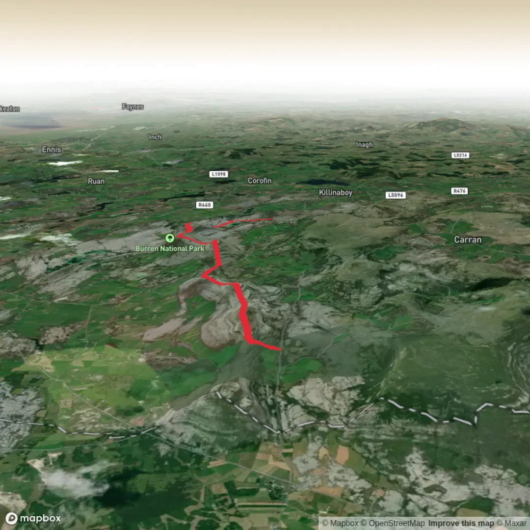 An image depicting the trail Bouleevin_to_Mullaghmore_1 and its surrounding area.