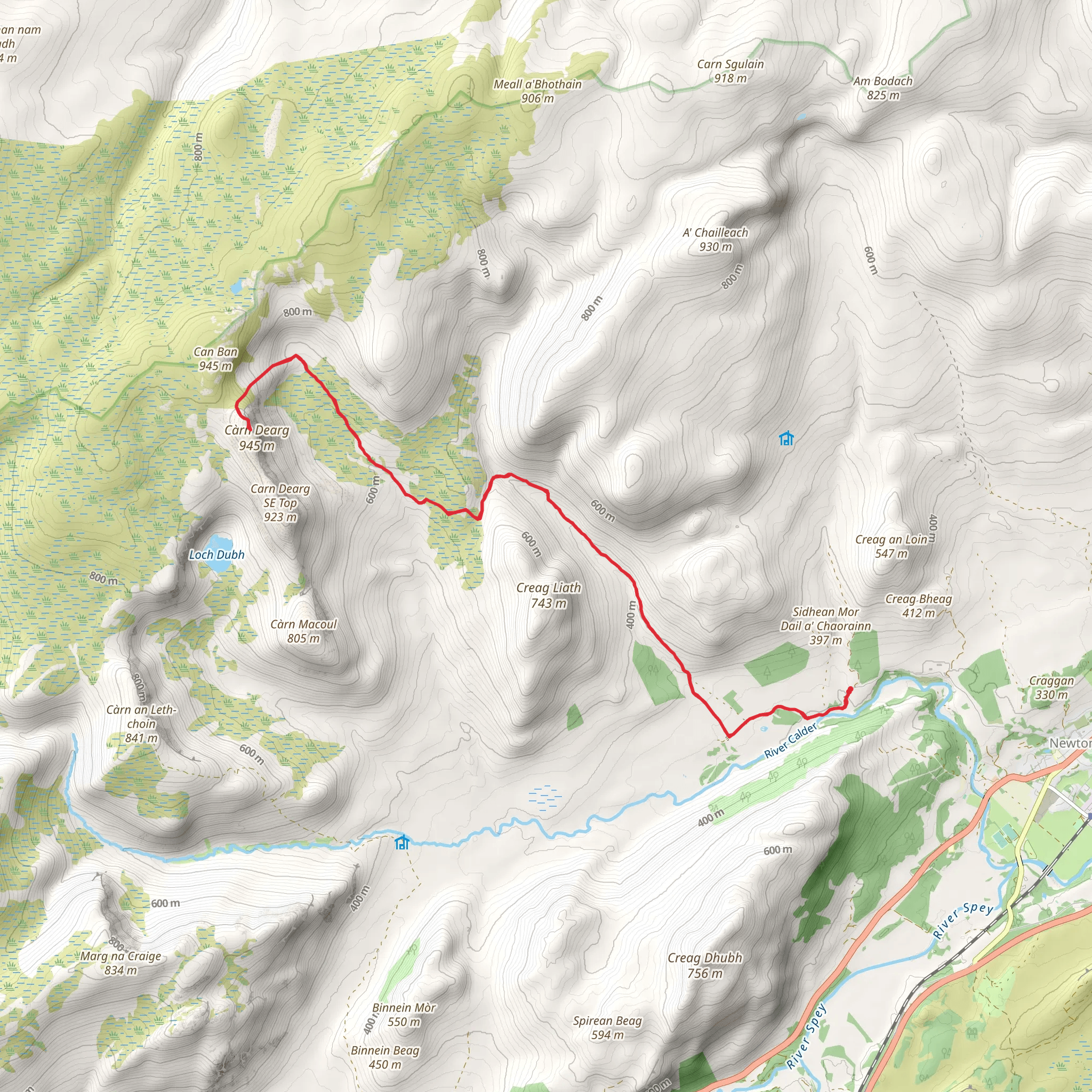 Càrn Dearg - Monadhliath mobile static map