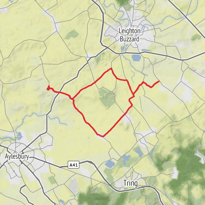 A map preview of the recording Aylesbury Vale Road Cycling.