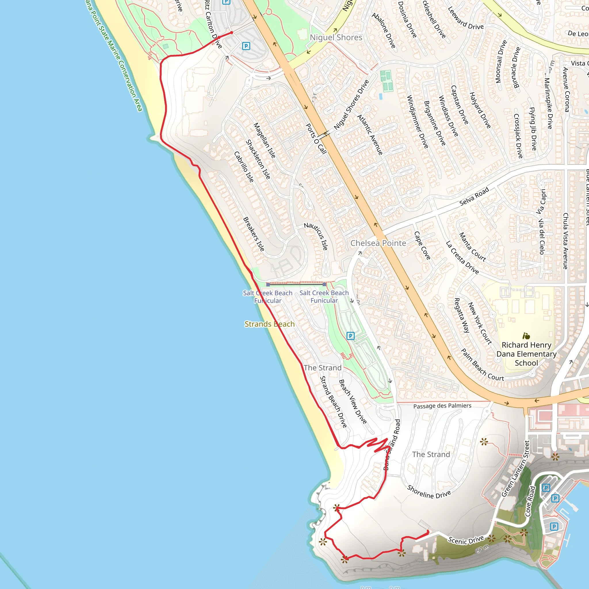 Salt Creek Beach Pedestrian Path mobile static map