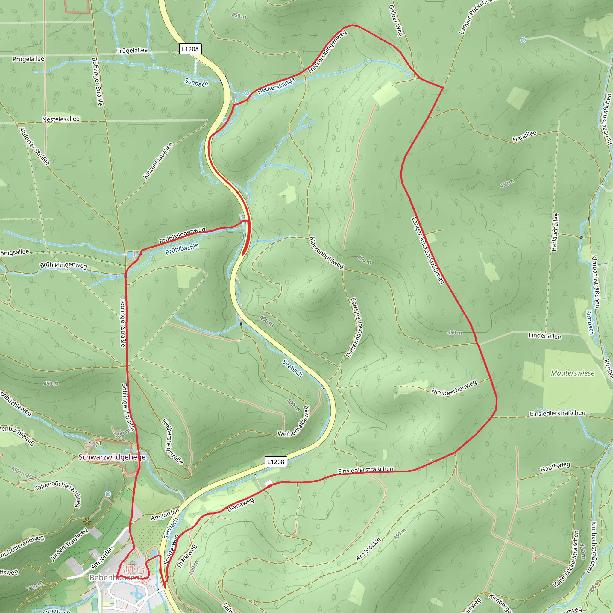 Fohlenweide Runde and Spoetterweg mobile static map
