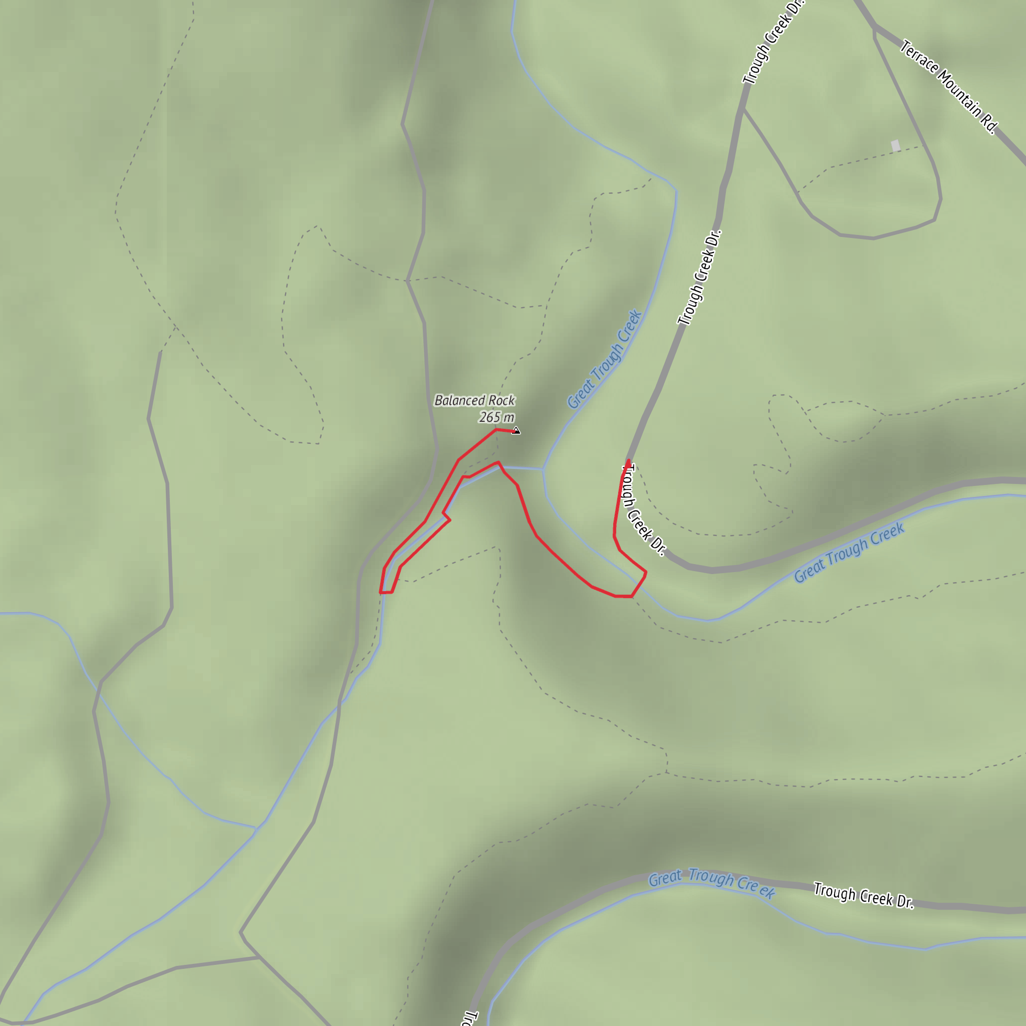 Balanced Rock Trail via Abbot Run Trail mobile static map