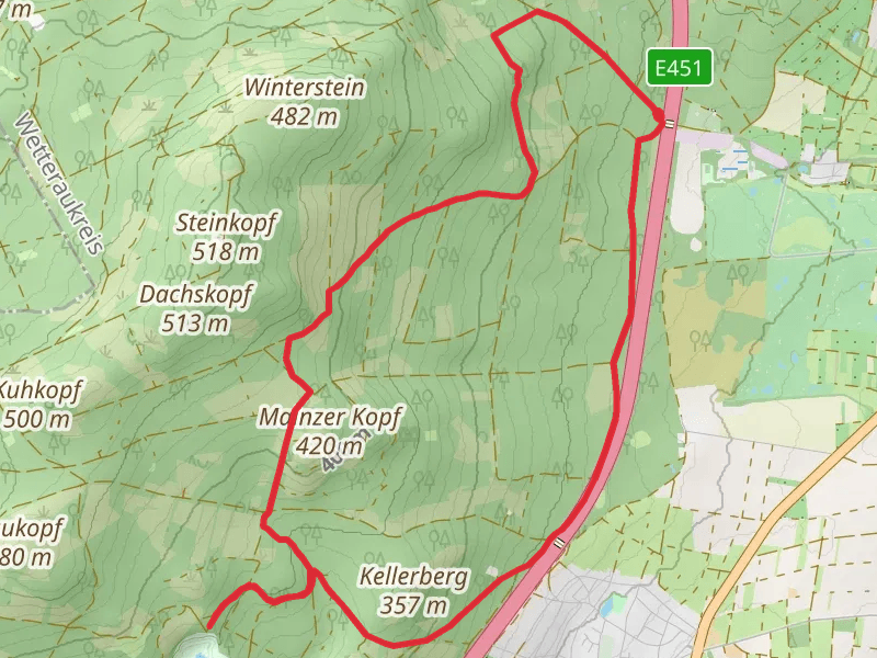 Kellerberg, Großer Steinbruch and Mainzer Kopf Loop
