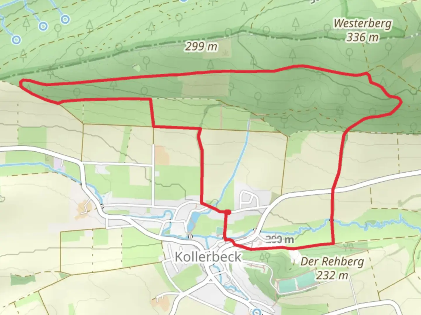 An image depicting the trail Burgensteig and Niesetalweg Loop and its surrounding area.