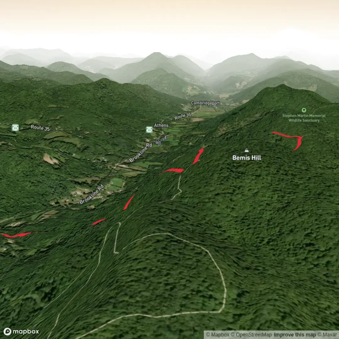 An image depicting the trail Athens Access Trail to Split Boulder and its surrounding area.