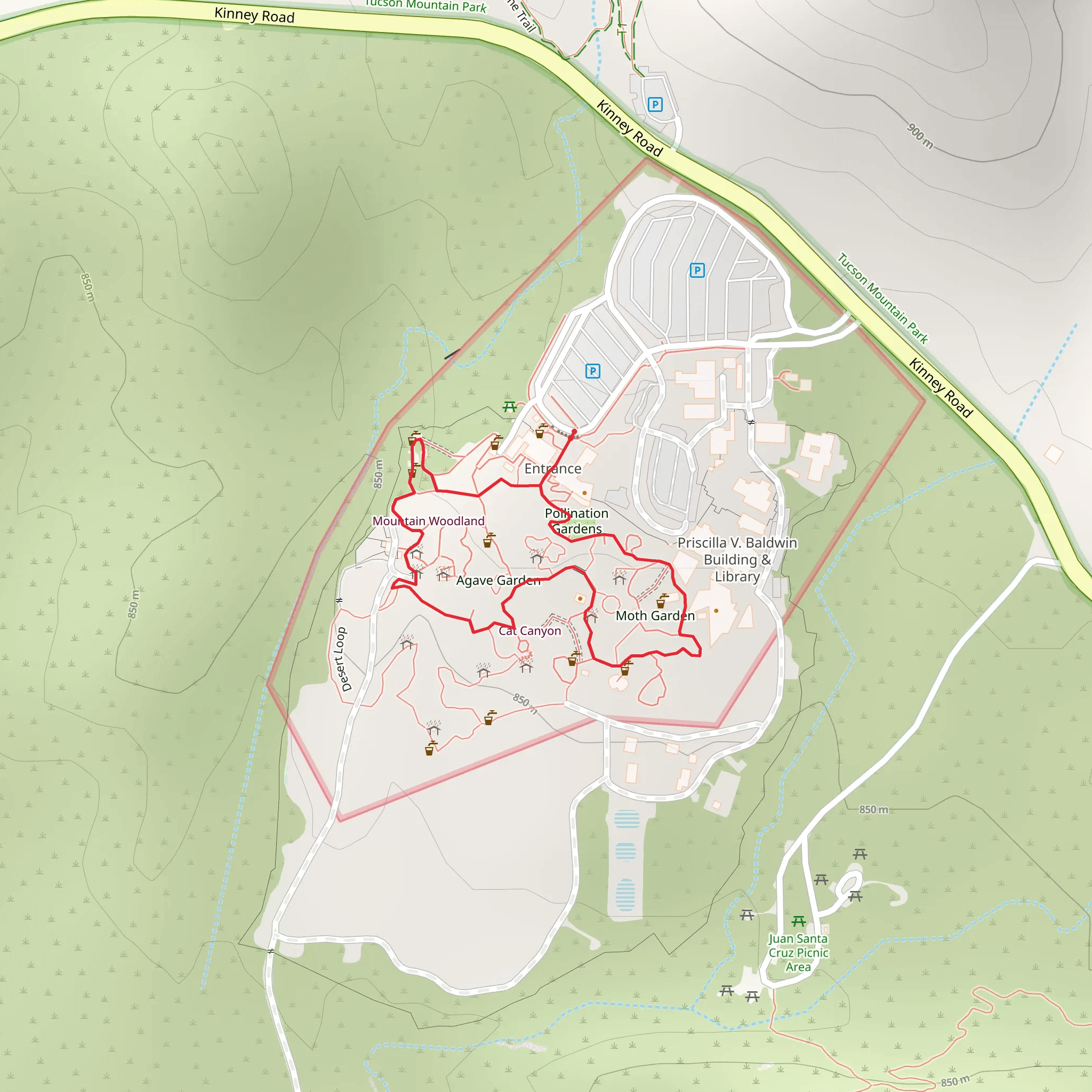 Pollination Gardens Loop mobile static map