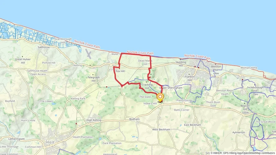 Upper Sheringham to Weybourne Loop via Weybourne Beach