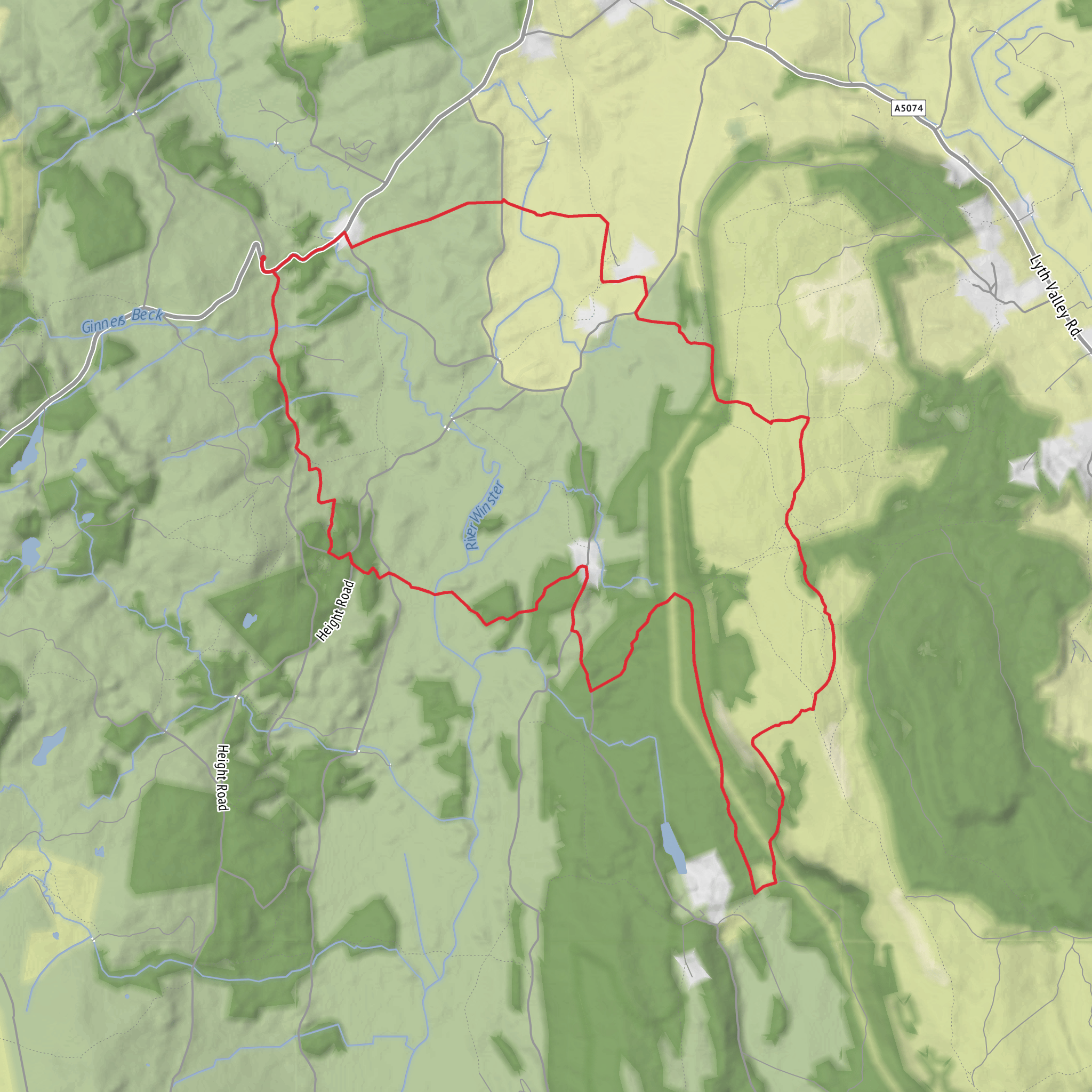 Cowclose Wood, High Park Wood and Whitbarrow Scar Loop mobile static map