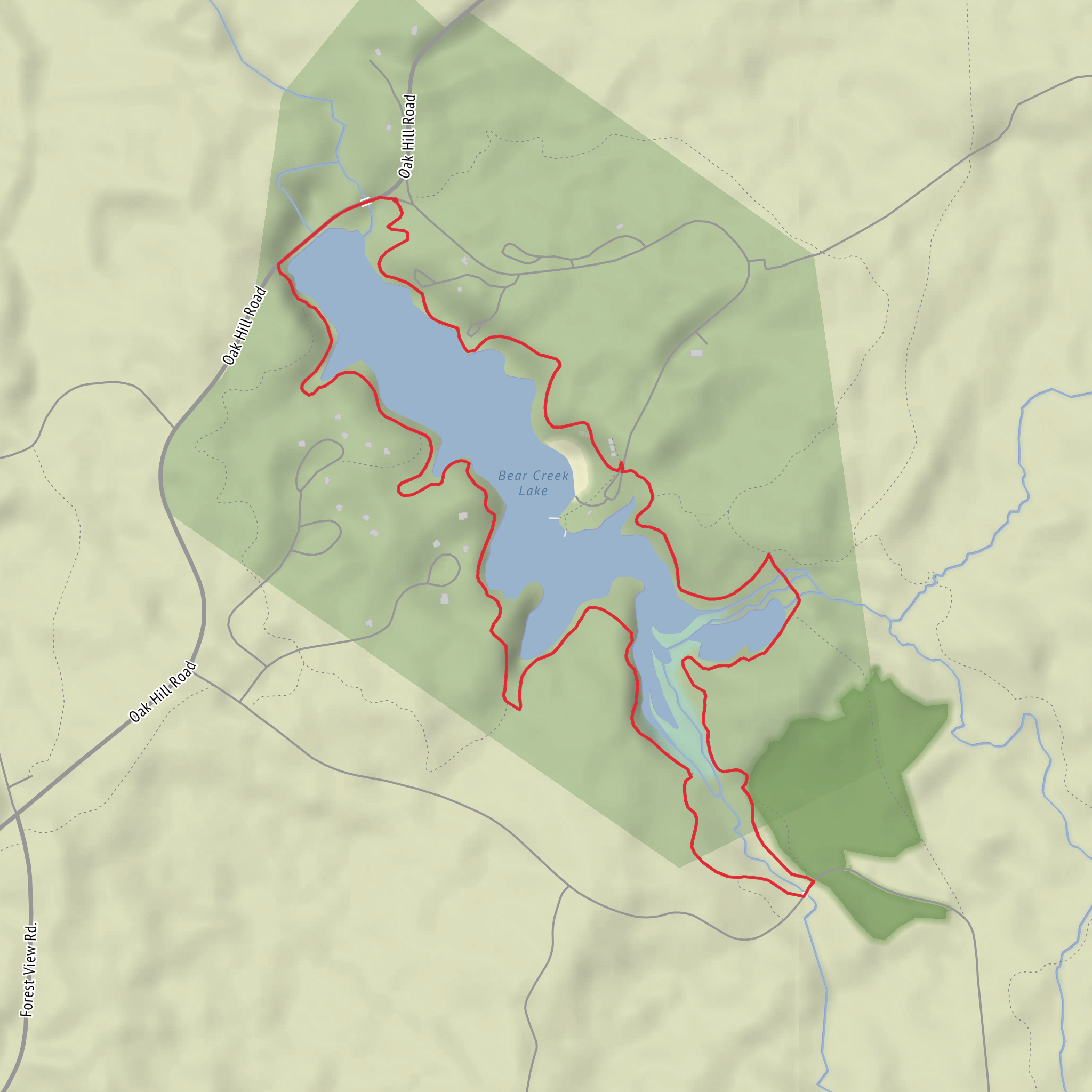 Bear Creek Lake Loop mobile static map