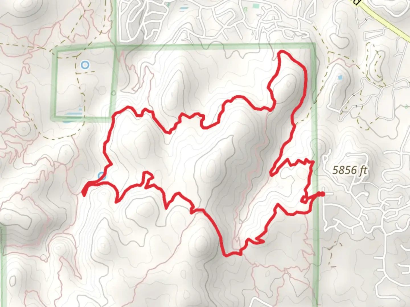An image depicting the trail Willow Creek Trail, West Trail and Ridge top Loop and its surrounding area.
