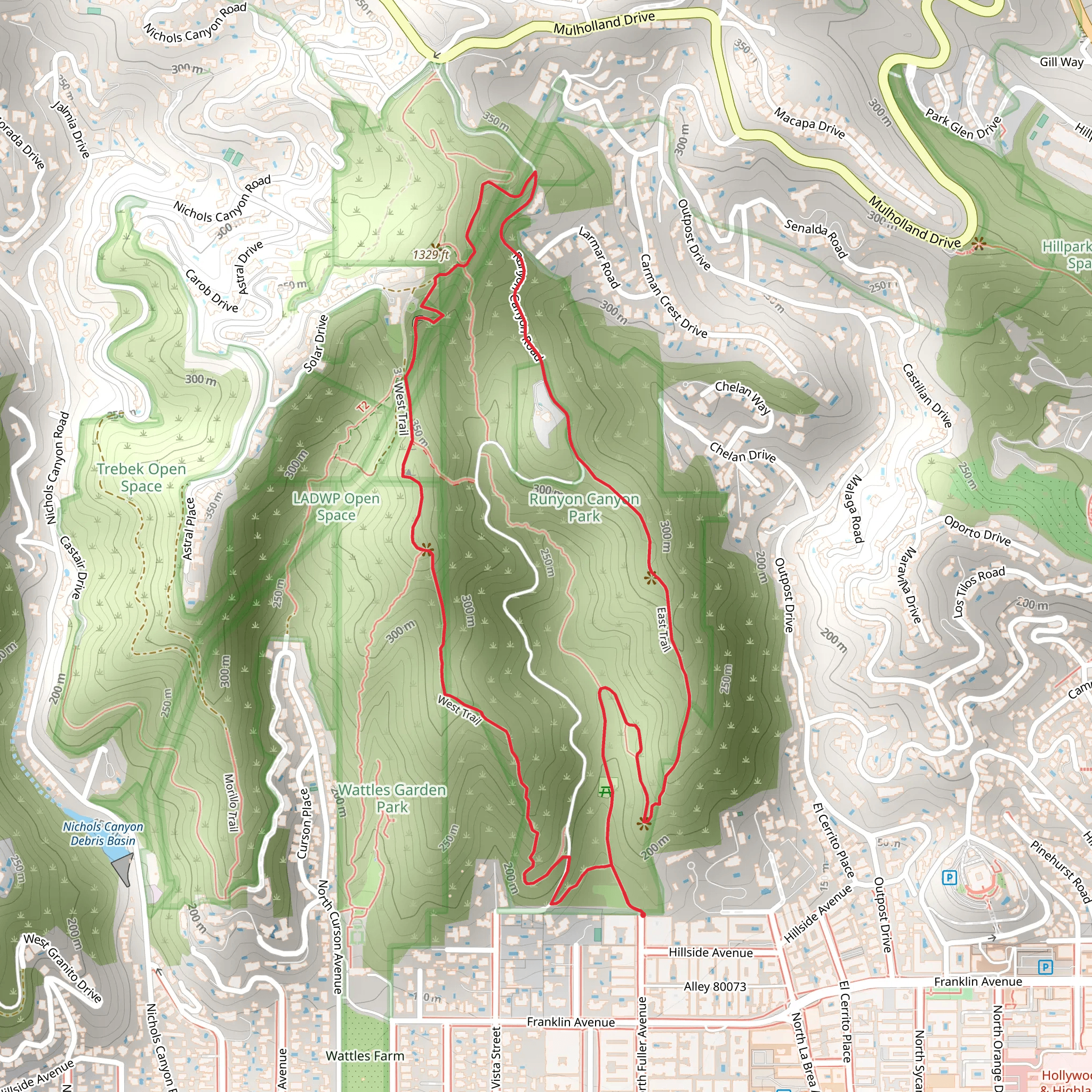 East - West Loop Trail mobile static map