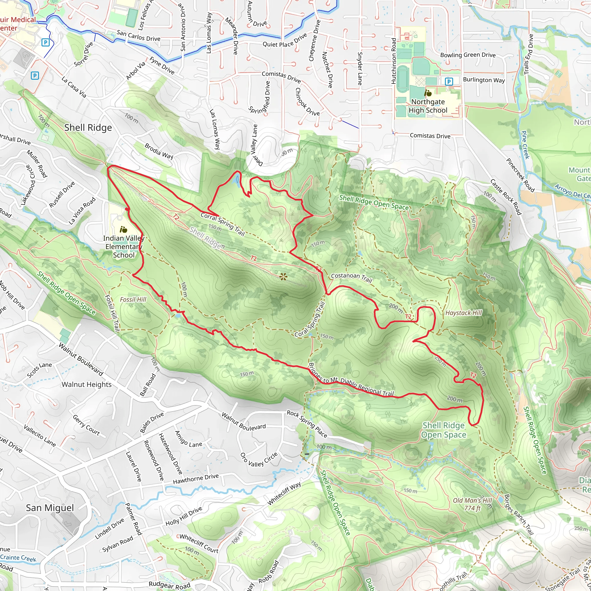 Ridge Top - Indian Creek - Deer Lake Loop Trail mobile static map