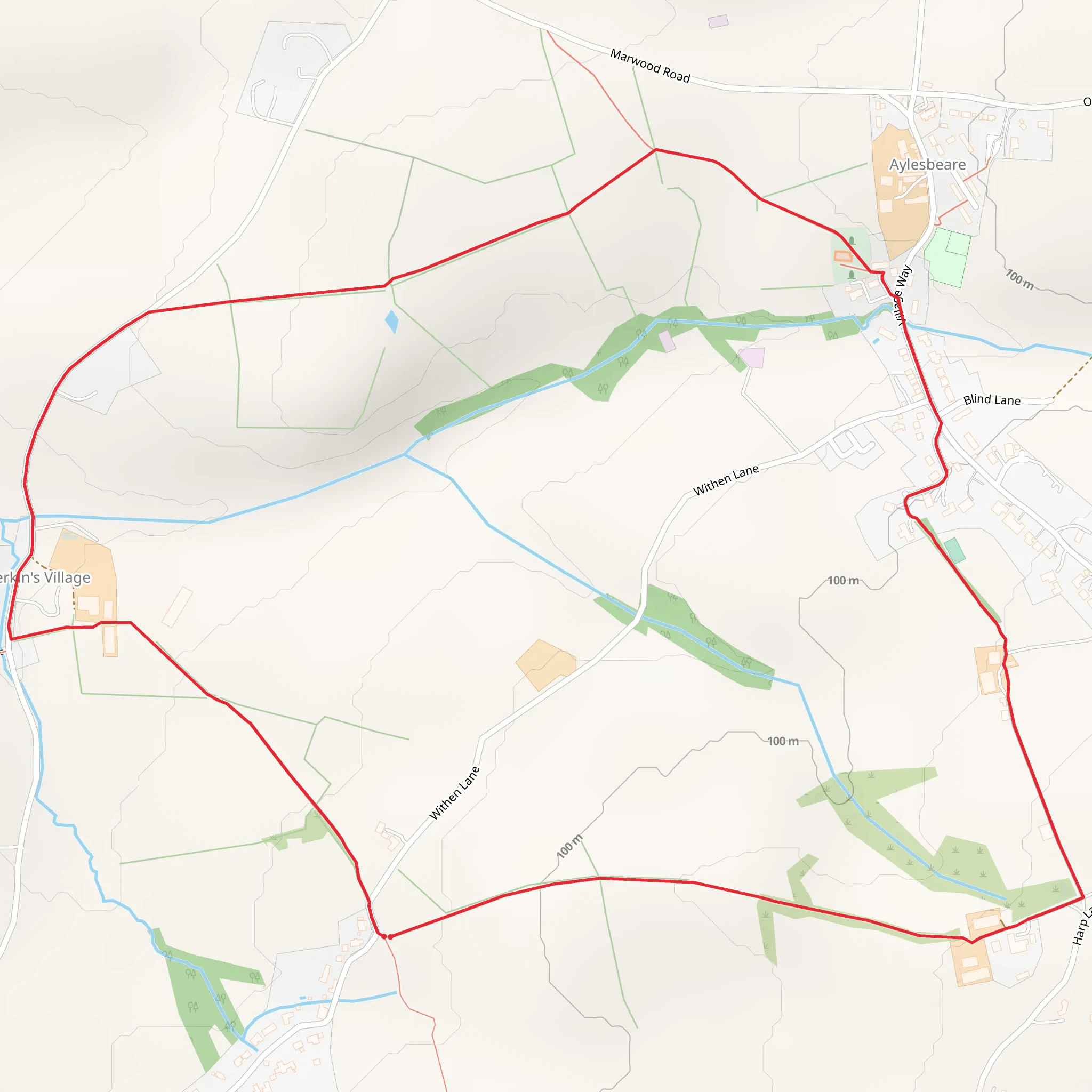Aylesbeare Loop mobile static map