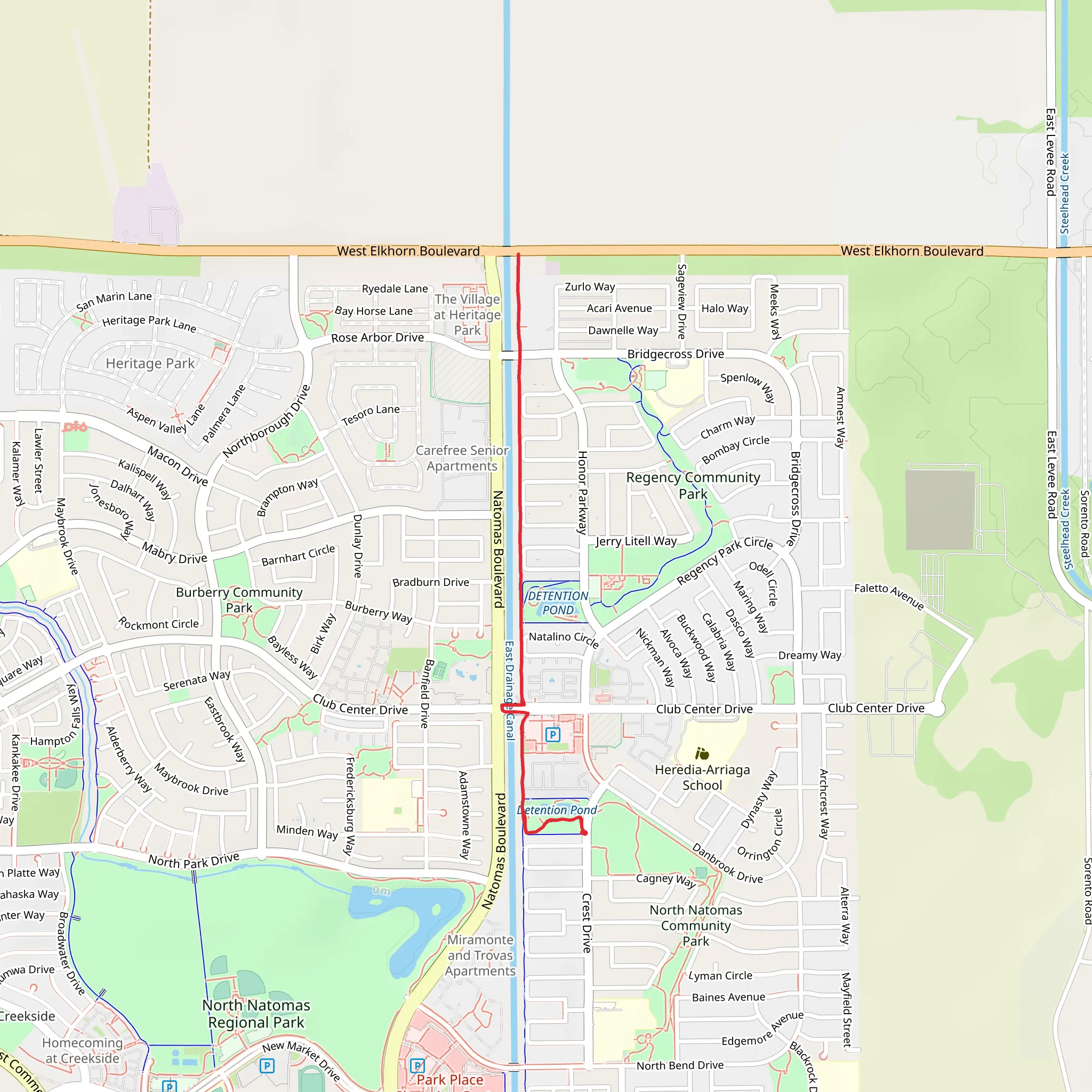 Jackrabbit Trail from Detention Pond mobile static map