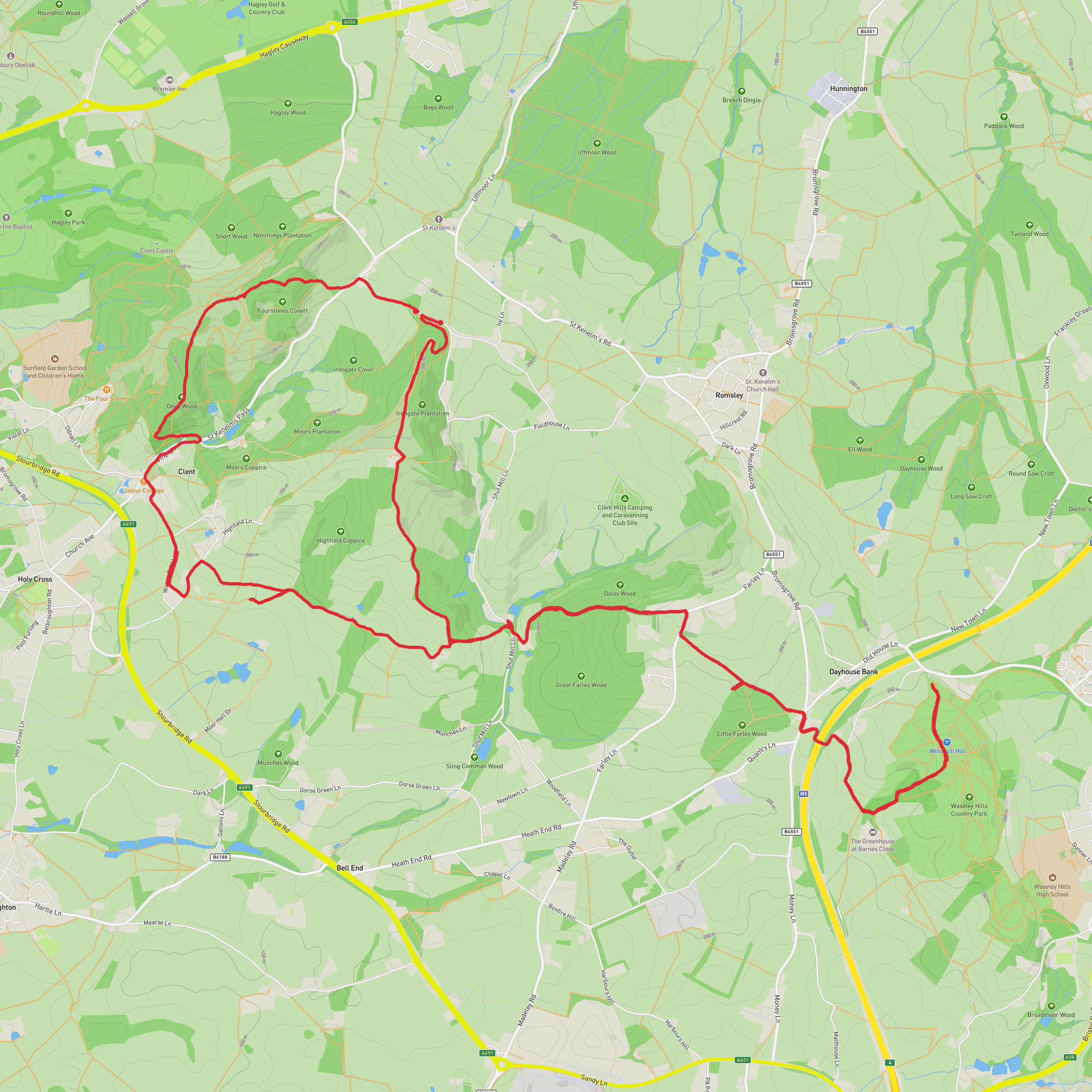 Clent Walton Adam long Route mobile static map