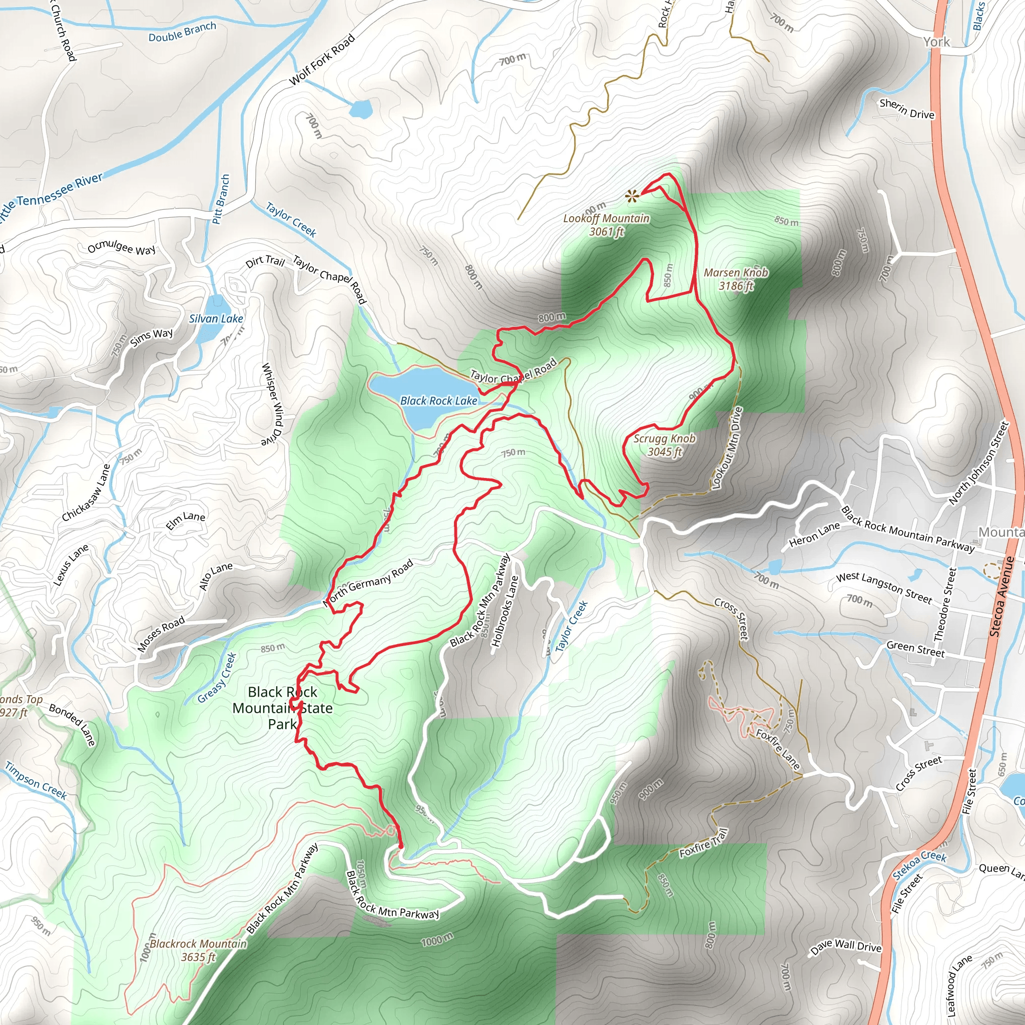 Edmonds Trail East and West Fork and Black Rock Lake Loop mobile static map