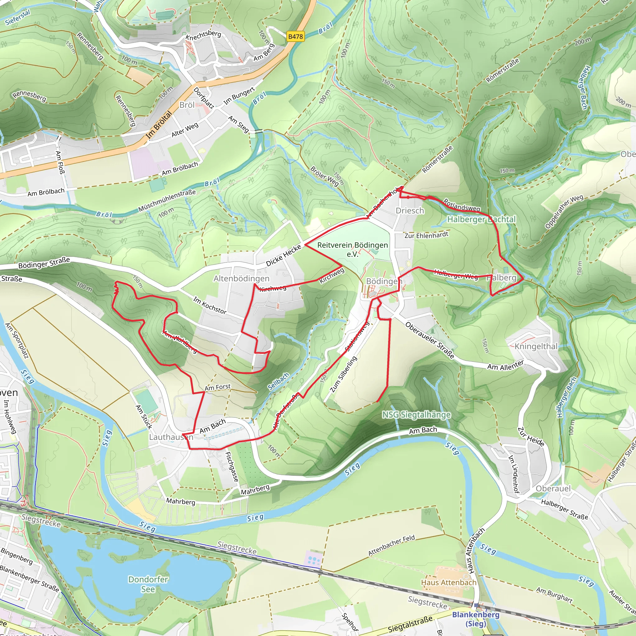 NSG Halberger Bachtal and Vom Pilger zum Flaneur via Stationsweg mobile static map