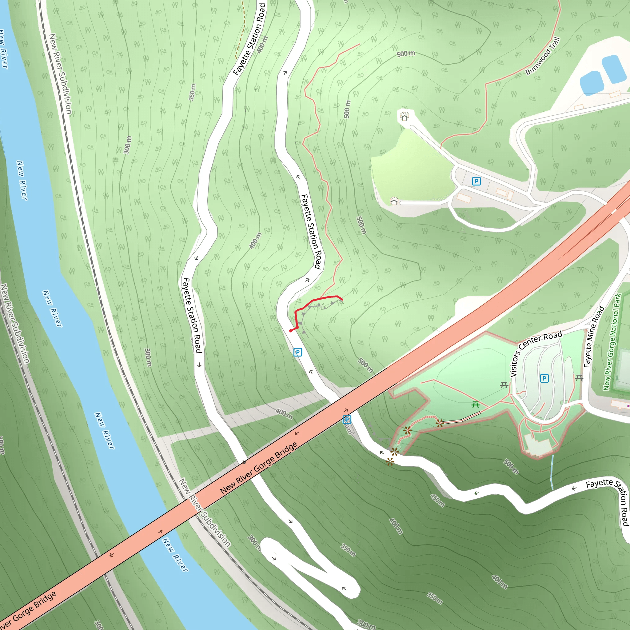 Bridge Buttress Trail mobile static map