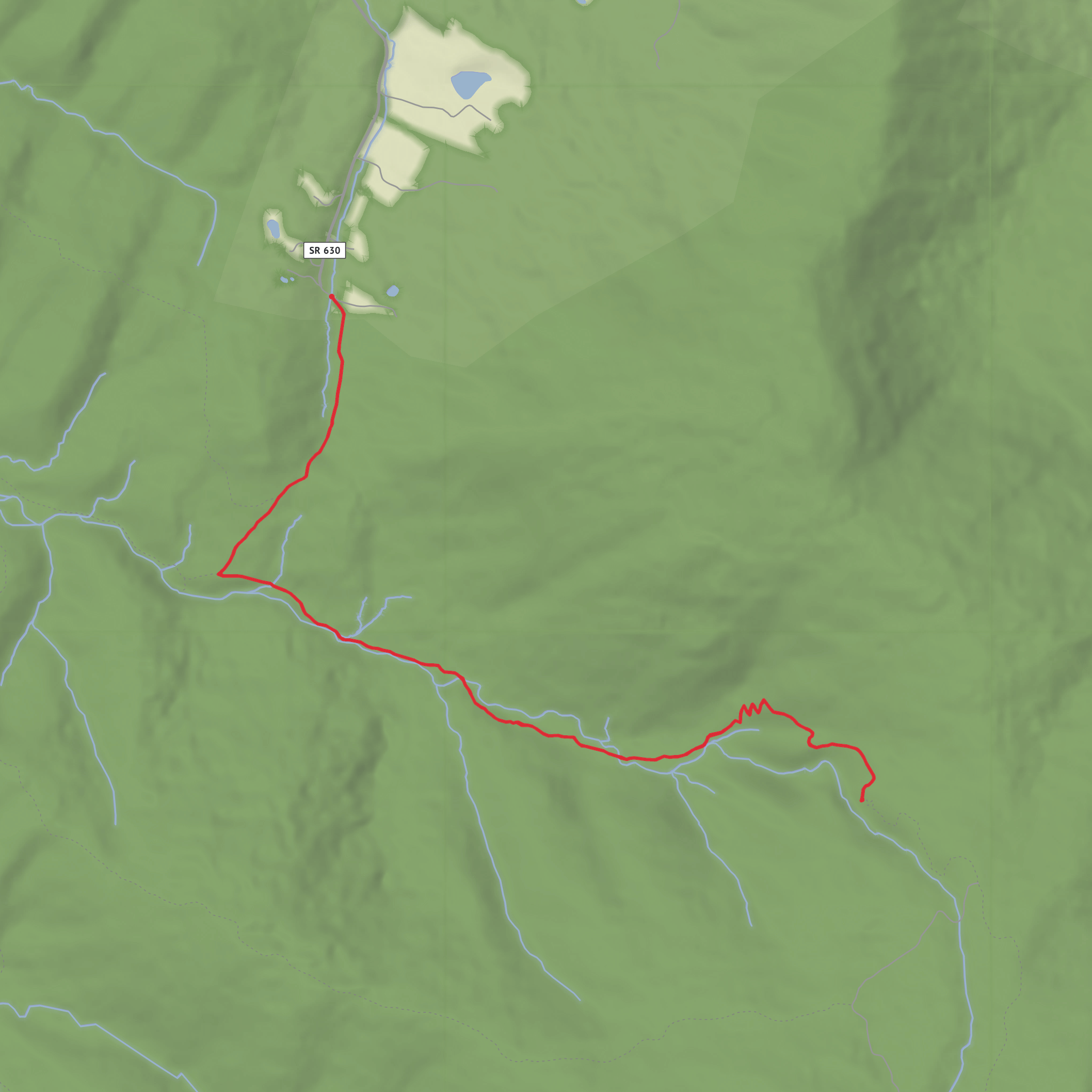 Overall Run Falls via Thompson Hollow Trail and Tuscarora Overall Run Trail mobile static map