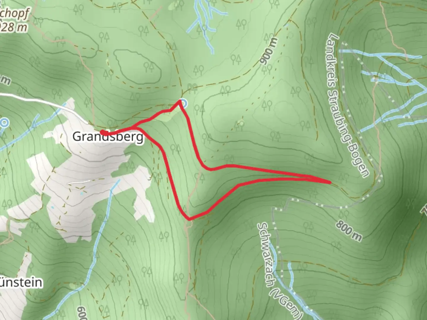 An image depicting the trail Teufelsstein Loop via Schuhfleckweg and its surrounding area.