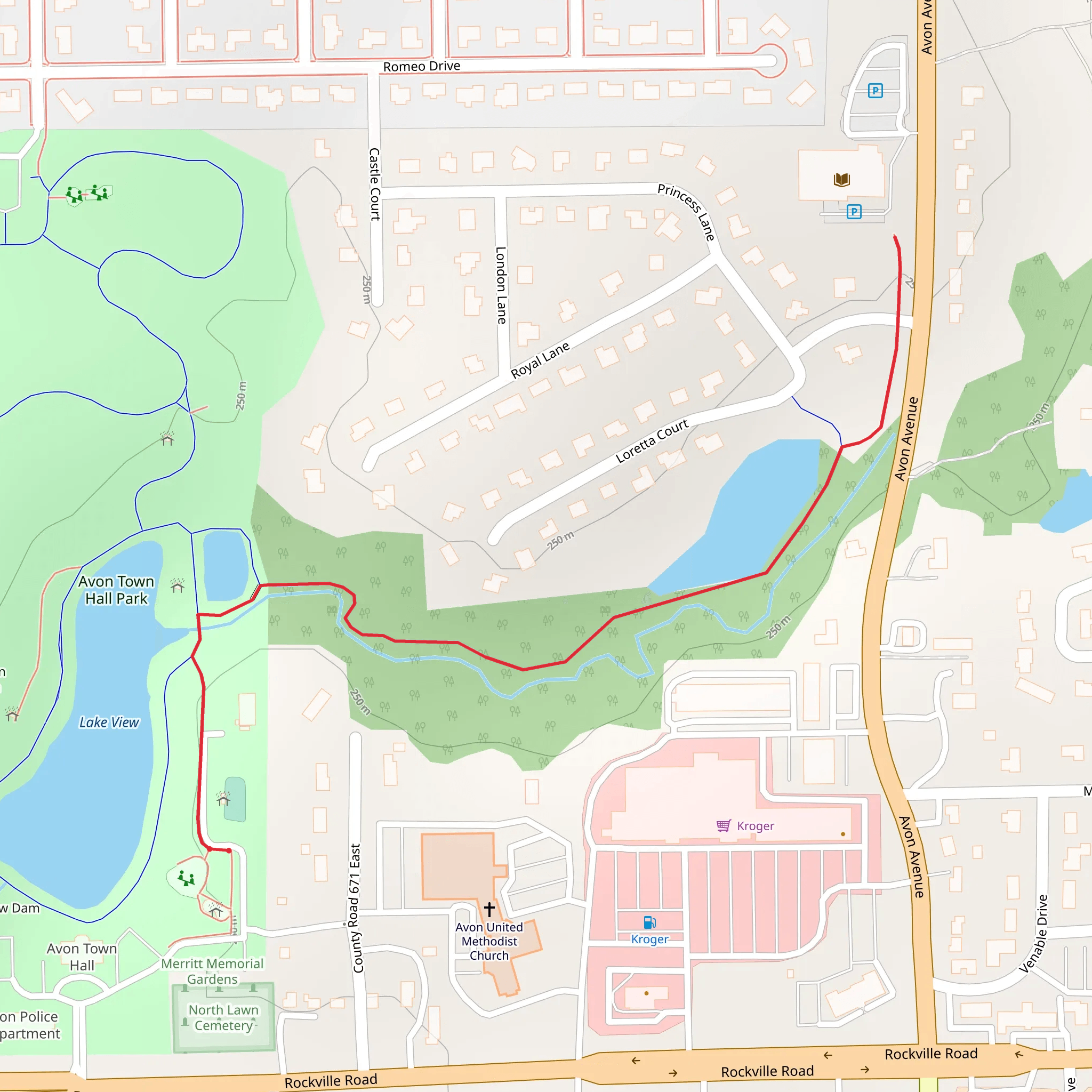 Avon Town Hall Park - Lake View mobile static map