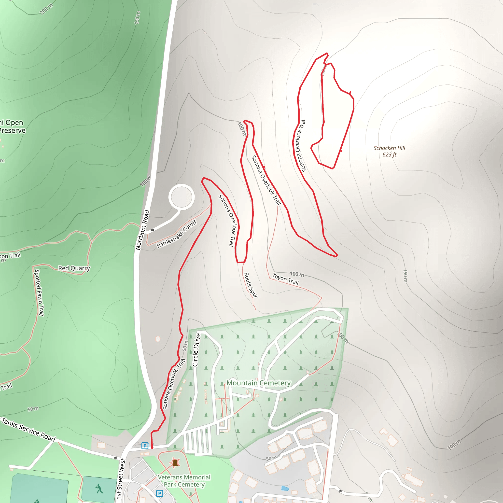 Sonona Overlook Trail mobile static map