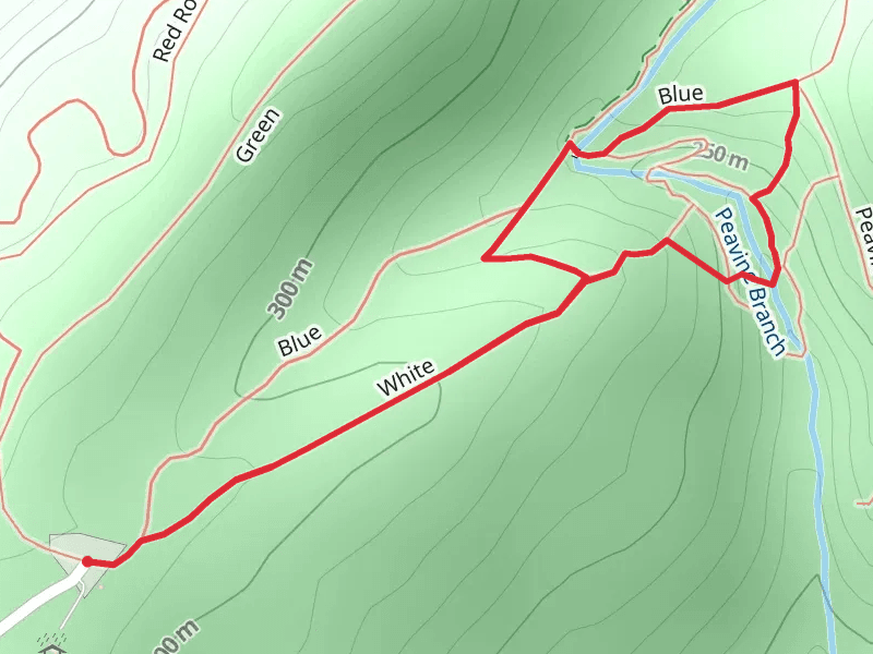 White and Blue Trail from Oak Mountain Park Road