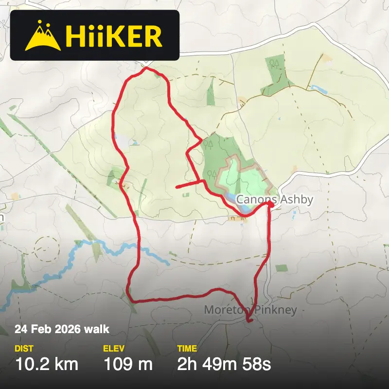 A map preview of the recording 24 Feb 2026 walk.