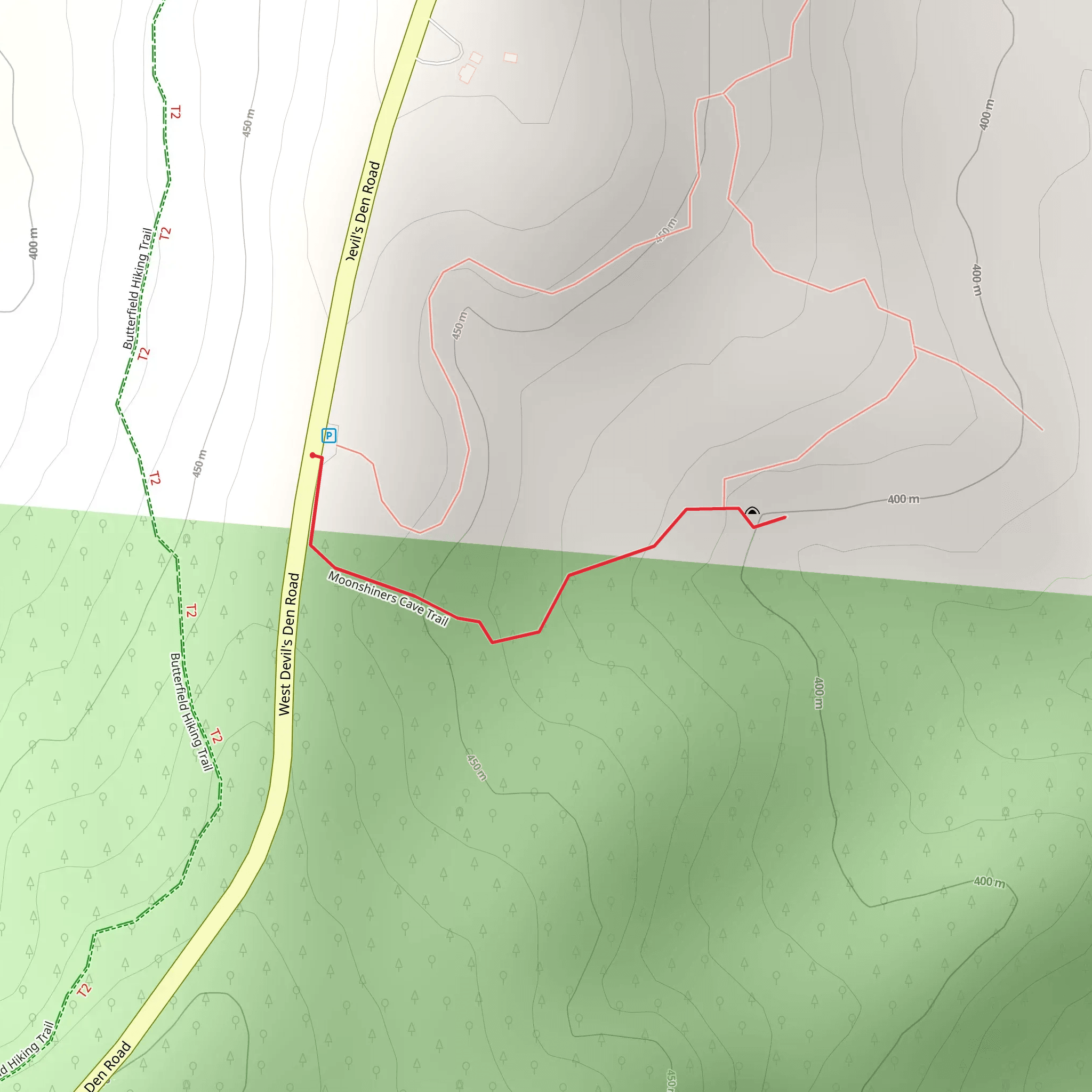Moonshiners Cave Trail mobile static map