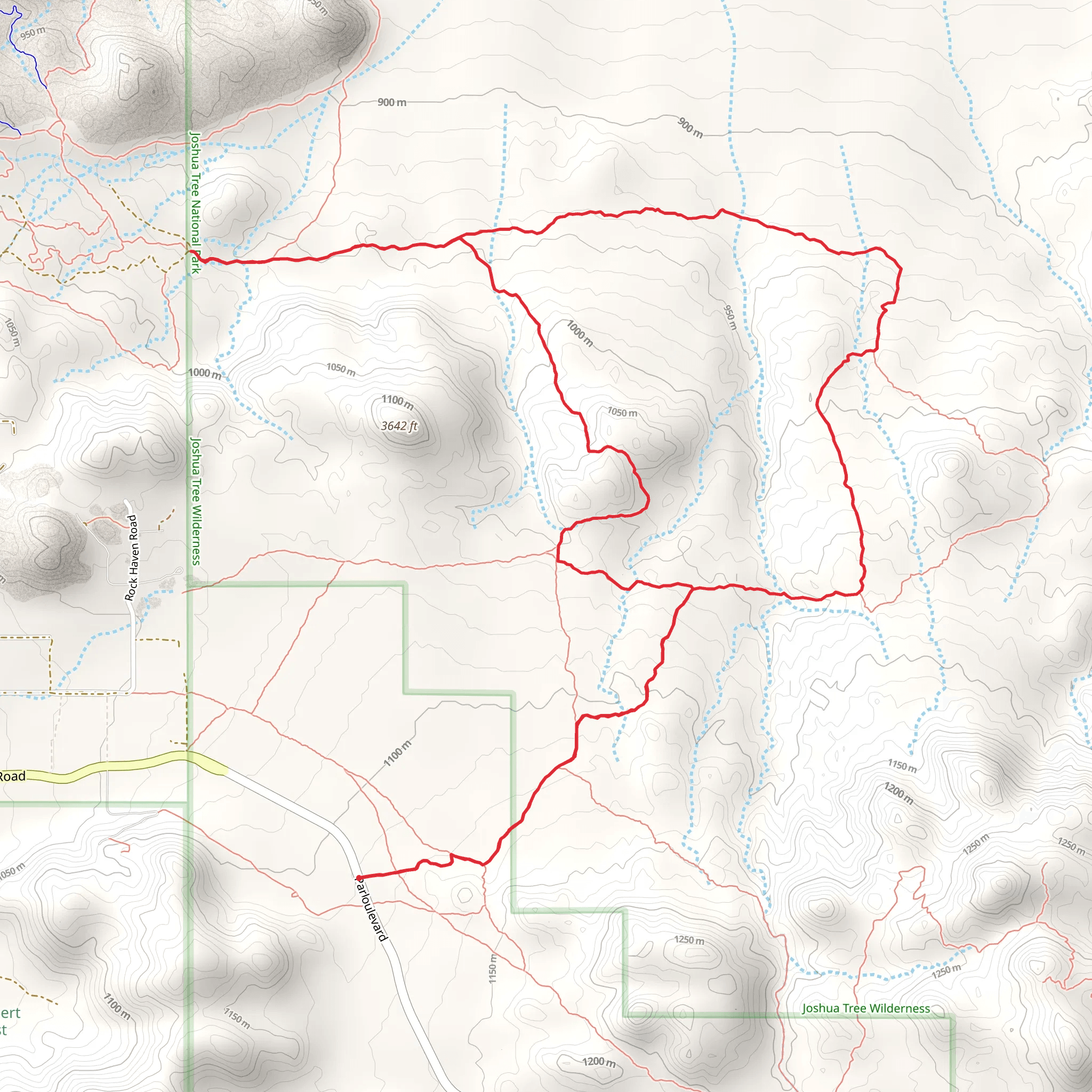 Burro Loop Trail via North Canyon Trail mobile static map