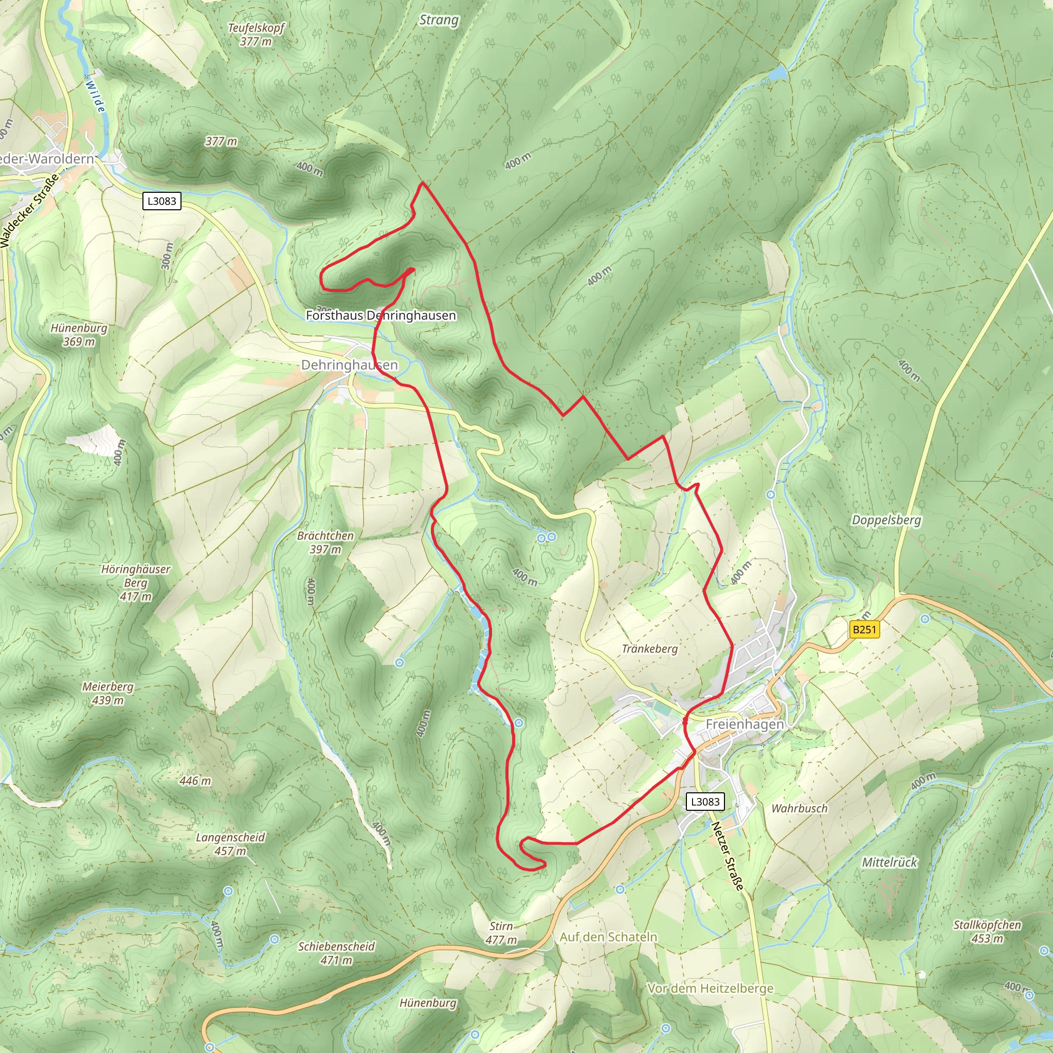 Rundwanderweg freienhagen mobile static map