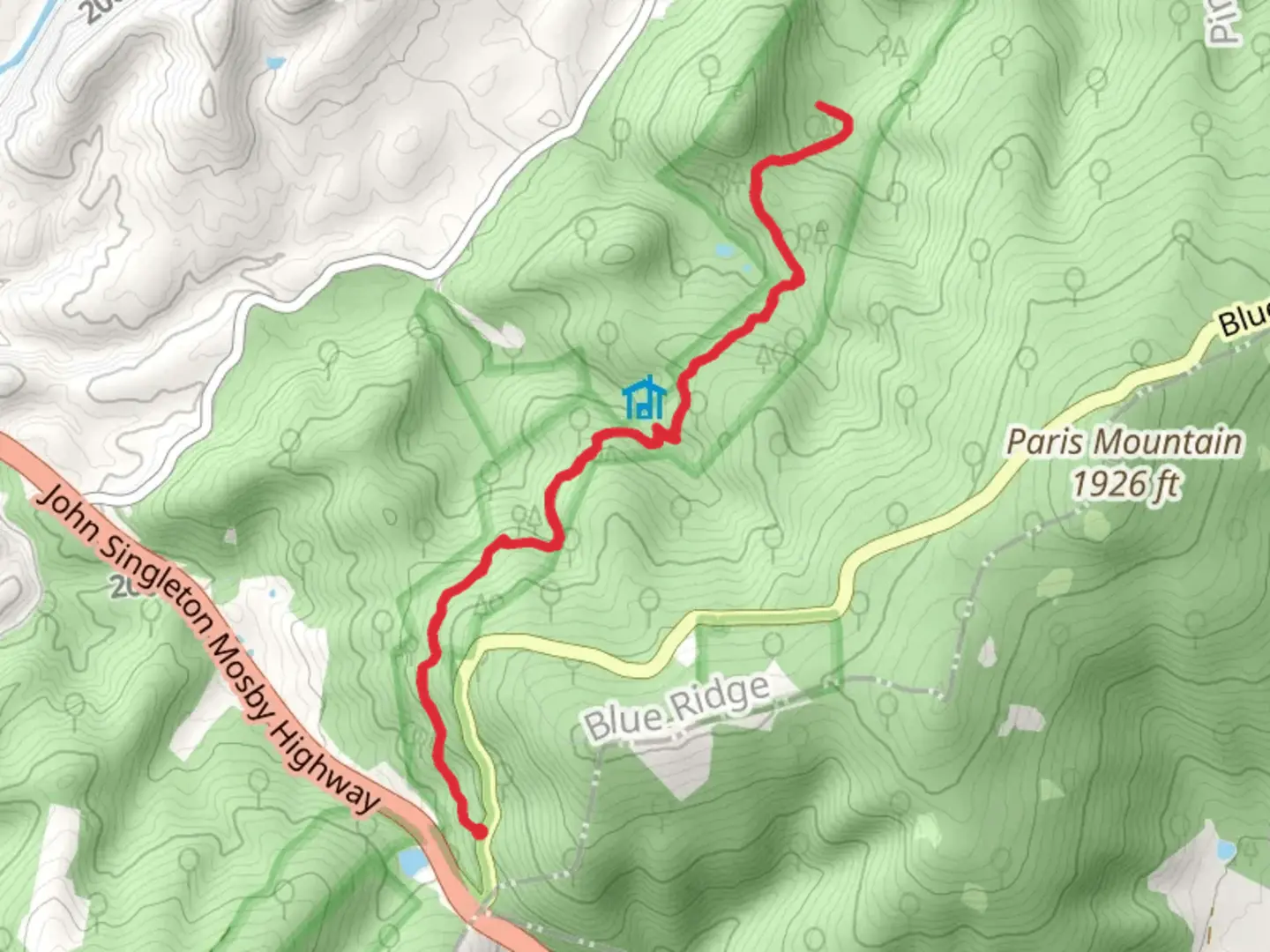 An image depicting the trail Rod Hollow Shelter via Appalachian Trail and its surrounding area.